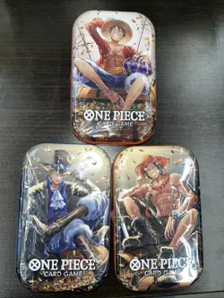 One Piece Tin Pack Set Vol. 2 Lot of 3 New Sealed English - Image 1