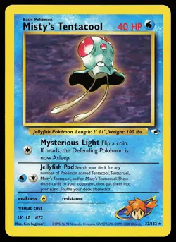 Misty's Tentacool 32/132 Rare Gym Heroes Pokemon Card - Image 1