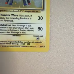 Vintage Pokemon Magneton Base Set 9/102 Holo Rare 1999-2000 LP/MP - Image 3