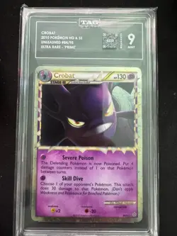 TAG 9 2010 POKEMON UNLEASHED CROBAT PRIME #84 ULTRA RARE HOLO - Image 1