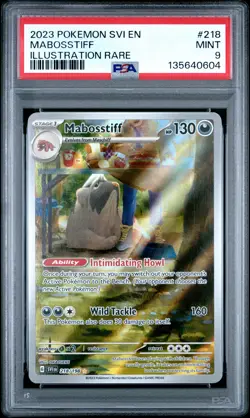 2023 POKEMON SVI EN-SCARLET & VIOLET ILLUSTRATION RARE #218 MABOSSTIFF PSA 9 - Image 1