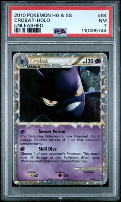 2010 POKEMON UNLEASHED CROBAT PRIME #84 ULTRA RARE HOLO PSA 7 NM #110495744 - Image 1