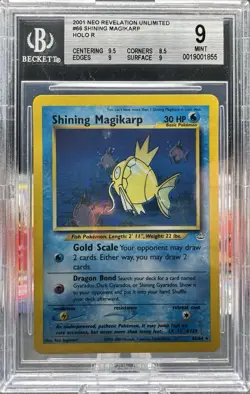 Pokemon Shining Magikarp Neo Revelation UNLIMITED Secret Rare Holo #66 BGS 9 - Image 1