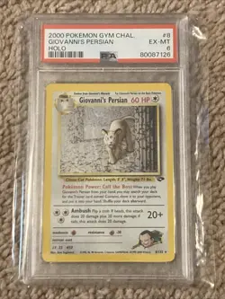 2000 Pokemon Gym Challenge Giovanni's Persian Holo PSA 6 #8 - Image 1