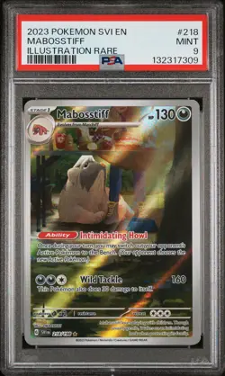 2023 POKEMON SVI EN-SCARLET & VIOLET ILLUSTRATION RARE #218 MABOSSTIFF PSA 9 - Image 1