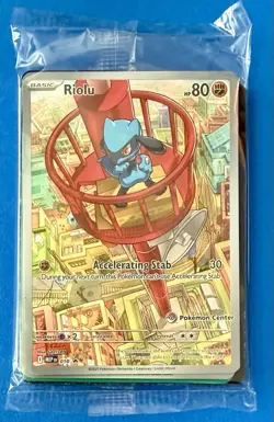 Riolu 010 Mega Evolutions ETB Pokemon Center Stamped Black Star Promo SEALED - Image 1