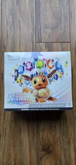 Prismatic Evolutions Elite Trainer Box Pokemon Sealed ETB with Slight Tear - Image 1