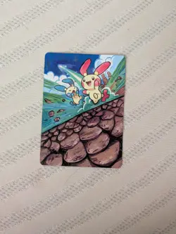 Plusle and Minun Altered Pokemon Pokemon Card TCG Hand Painted Art - OOAK - Image 1