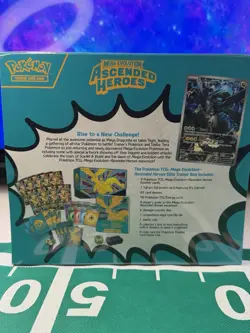 Pokemon Mega Evolution Ascended Heroes Elite Trainer Box Promo Card Sleeves Coin - Image 2
