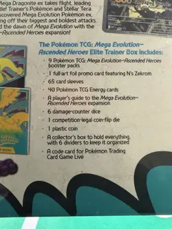 Pokemon Mega Evolution Ascended Heroes Elite Trainer Box Promo Card Sleeves Coin - Image 3