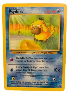 Pokemon TCG Psyduck Fossil 53/62 Regular Unlimited Common Card Base Set - Image 1