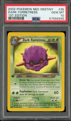 PSA 10 Dark Forretress 1st Edition Neo Destiny 35/105 Pokemon Card - Image 1