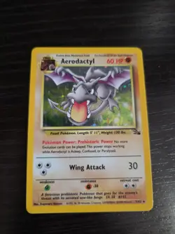Aerodactyl Fossil Card 1/62 Holo Rare 1999 Vintage Pokemon Card WOTC TCG - Image 1