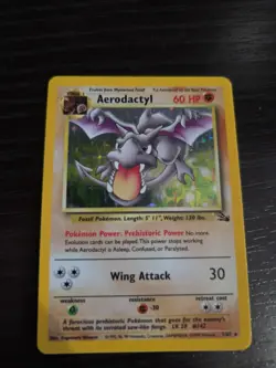 Aerodactyl Fossil Card 1/62 Holo Rare 1999 Vintage Pokemon Card WOTC TCG - Image 2