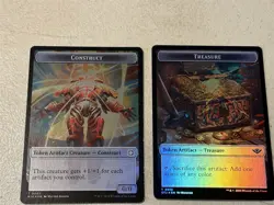 2 x mtg foil token Construct // Treasure, 0003/0018, Outlaws of Thunder Junction - Image 2
