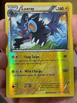 POKEMON LUXRAY 34/106 RARE REVERSE HOLOFOIL FLASHFIRE VLP CARD - Image 1