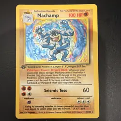 Pokemon Machamp Base Set 1st Edition Holo 8/102 100 HP 1999 WOTC Vintage - Image 1