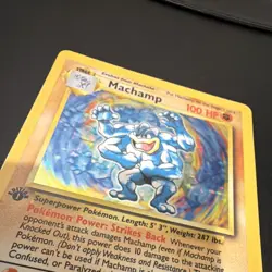 Pokemon Machamp Base Set 1st Edition Holo 8/102 100 HP 1999 WOTC Vintage - Image 2