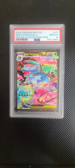 2025 POKEMON MEG EN-MEGA EVOLUTION #177 MEGA VENUSAUR EX PSA 10 - Image 1