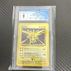 1999 Pokemon Base Set Zapdos Holo 16/102 CGC 9 Mint Vintage WOTC - Image 1