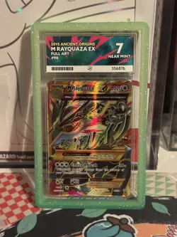 2015 Pokemon TCG – M Rayquaza EX Full Art Ancient Origins 98/98 ACE Grading 7 - Image 1