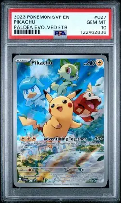Pikachu 2023 Pokemon SVP Paldea Evolved ETB PROMO #027 PSA 10 GEM MINT - Image 1