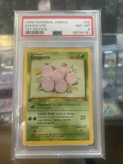 1999 Pokemon Jungle #52, Exeggcute, PSA 8, NM-MT - Image 1