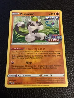 Passimian SWSH115 Pre Release Black Star Promo Chilling Reign Pokemon TCG LP - Image 1