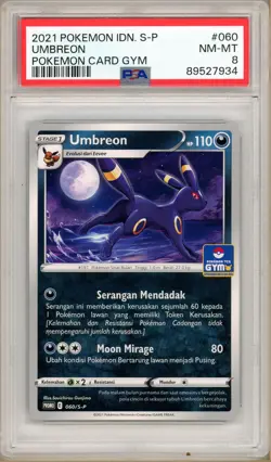 Pokemon - Umbreon Pokemon Card Gym Indonesian Exclusive 060 PSA 8 - Image 1