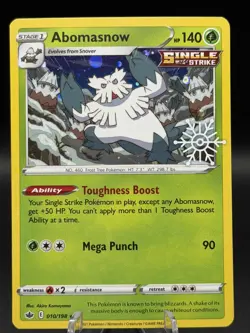 Pokemon TCG Chilling Reign Abomasnow Snowflake Stamp 010/198 - Image 1