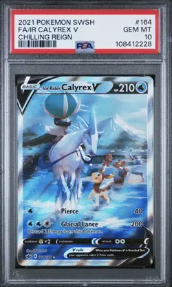 Pokemon Ice Rider Calyrex V Full Art Holo 164/198 Chilling Reign PSA 10 - Image 1