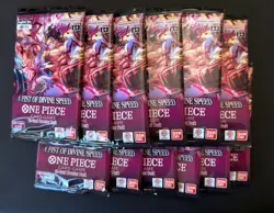 Lot Of 12 One Piece OP11 A Fist Of Divine Speed Booster Packs From Bandai Store - Image 1