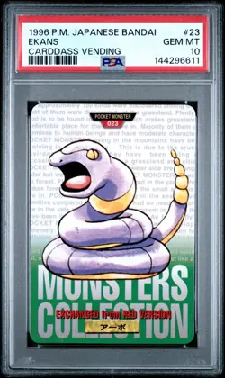 PSA 10 2026 CERT POP 5 EKANS 1996 POKEMON JAPANESE BANDAI CARDDASS VENDING #23 - Image 1