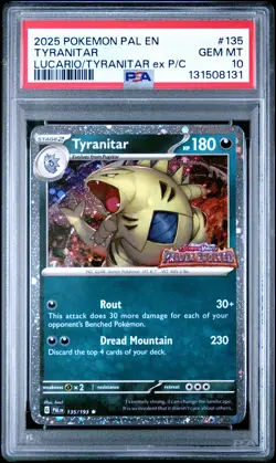 2025 POKEMON PAL EN-PALDEA EVOLVED #135 TYRANITAR PSA 10 - Image 1