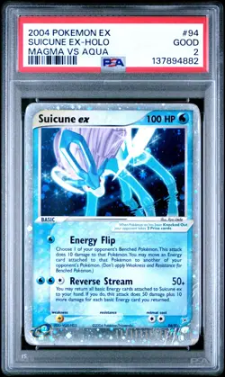 2004 Pokemon EX Suicune ex-Holo #94/95 Magma vs Aqua PSA 2:Good - Image 1