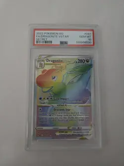 Pokemon Dragonite VSTAR Secret Rare Full Art Holo PSA 10 Pokemon GO 081/078 - Image 1