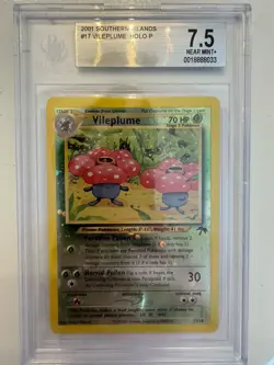 Pokemon Vileplume 17/18 Southern Islands WOTC 2001 Reverse Holo Beckett 7.5 - Image 1