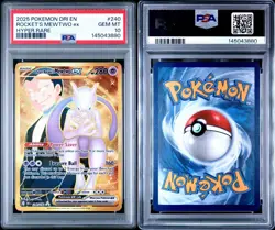 PSA 10 Team Rocket's Mewtwo ex 240/182 Pokemon Destined Rivals Full Art Graded - Image 3