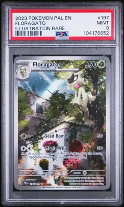 2023 POKEMON PAL EN-PALDEA EVOLVED ILLUSTRATION RARE #197 FLORAGATO PSA 9 - Image 1