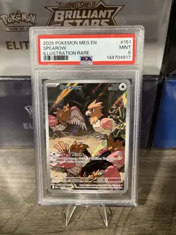 2025 Pokemon Mega Evolution Spearow #151/132 Illustration Rare PSA 9 - Image 1
