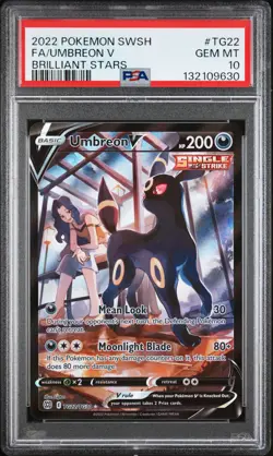 2022 POKEMON SWORD & SHIELD BRILLIANT STARS #TG22 FULL ART/UMBREON V PSA 10 - Image 1