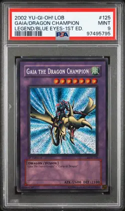 Yu-Gi-Oh! Gaia the Dragon Champion LOB-125 1st Edition PSA 9 Mint - Image 1