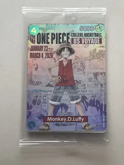 SEALED One Piece Monkey .D. Luffy US Voyage promo card - College Basketball - Image 1