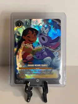 Disney Lorcana Ohana Means Family Enchanted 224/204 Enchanted Foil Lilo Stitch - Image 2