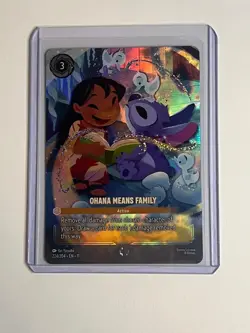 Disney Lorcana Ohana Means Family Enchanted 224/204 Enchanted Foil Lilo Stitch - Image 3