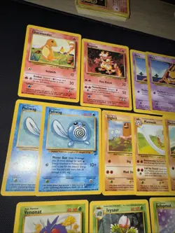 Vintage 1999 Pokemon 15 Card Lot Base Set 2 Abra Charmander Ivysaur - Image 4