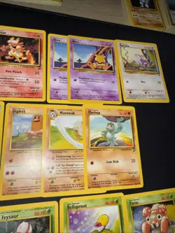 Vintage 1999 Pokemon 15 Card Lot Base Set 2 Abra Charmander Ivysaur - Image 5