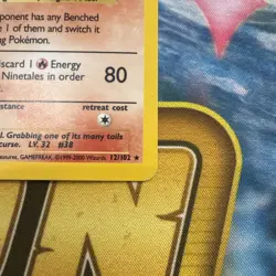 Ninetales 12/102 Base Set Rare Holo Pokemon Card WOTC 1999 - Light Play - Image 3