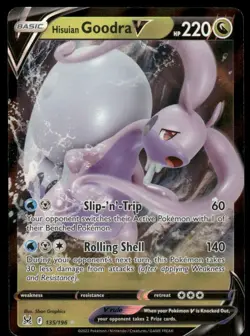Pokemon Cards Hisuian Goodra V 135/196 Lost Origin Holo Rare V NM - Image 1