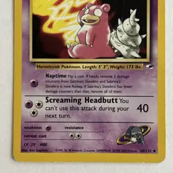 Sabrina's Slowbro 060/132 Gym Heroes Non-Holo Pokemon Card Wizards NM/LP - Image 3